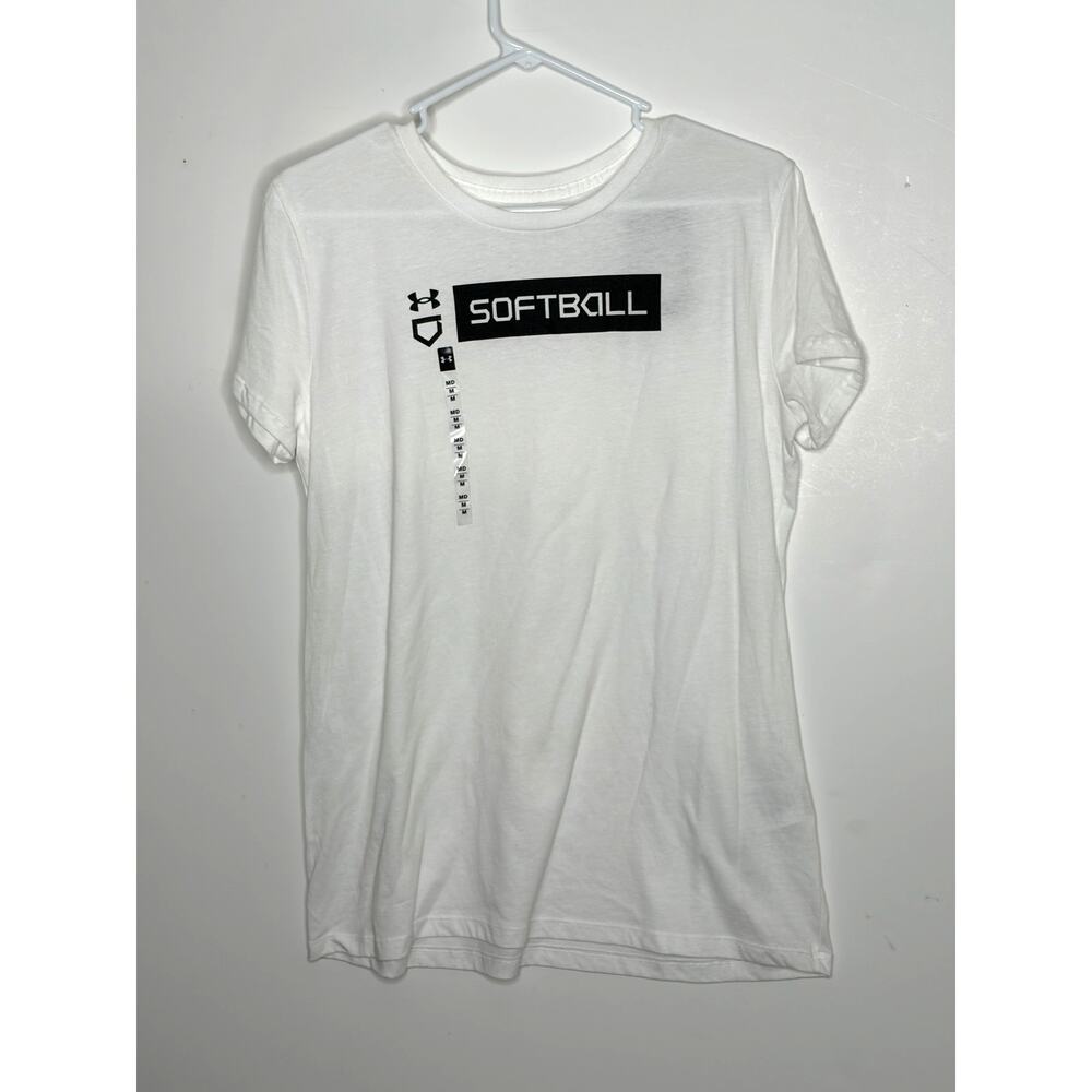 Under Armour White Softball Tee Women's M New